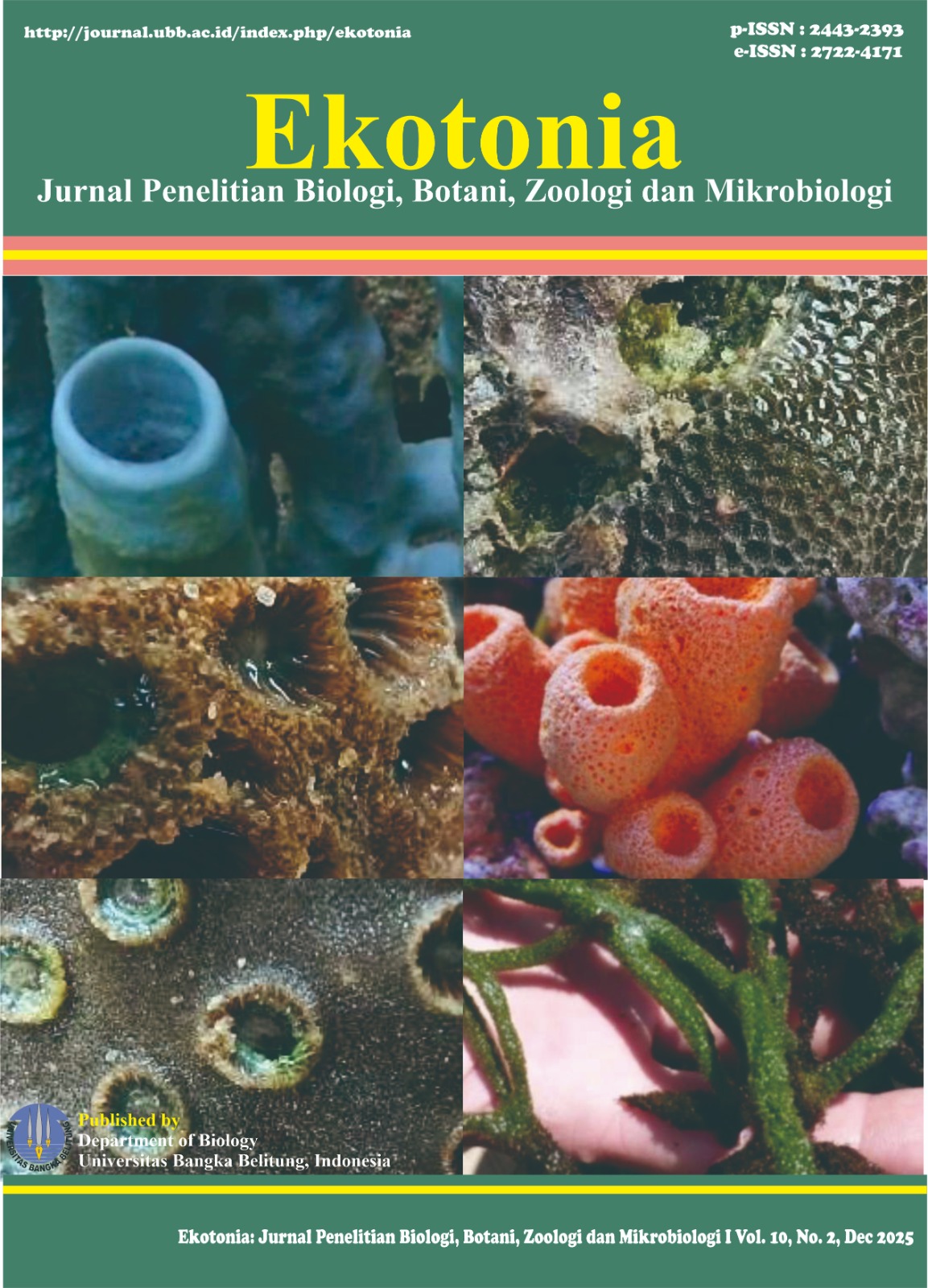 					View Vol. 10 No. 2 (2025): Ekotonia: Jurnal Penelitian Biologi, Botani, Zoologi dan Mikrobiologi
				